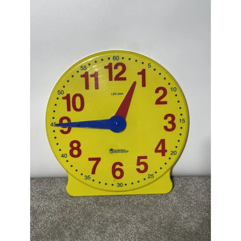 Learning Resources Big Time Student 12 Hour Clock 10 non geared Mini Clocks Lot